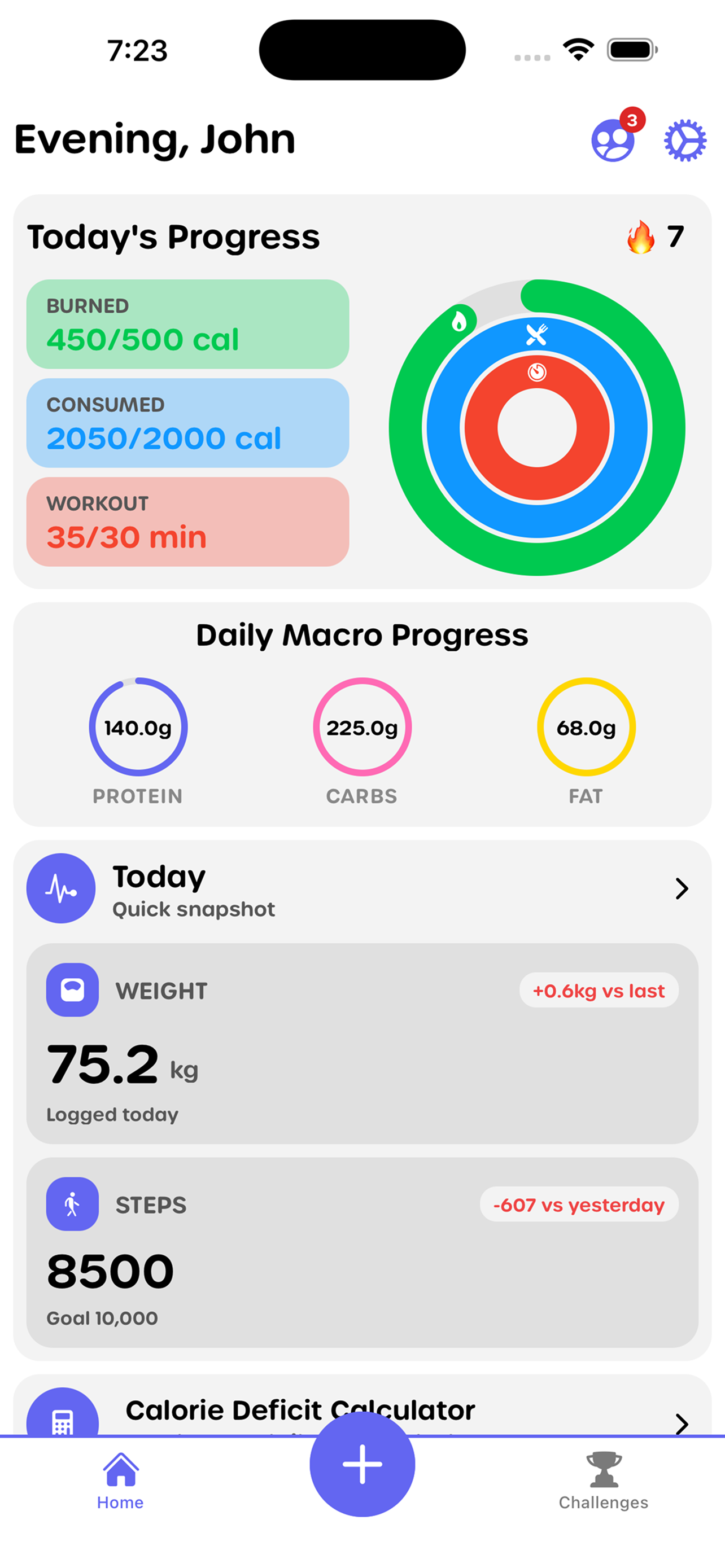 Home workout app showing exercise selection and workout creation